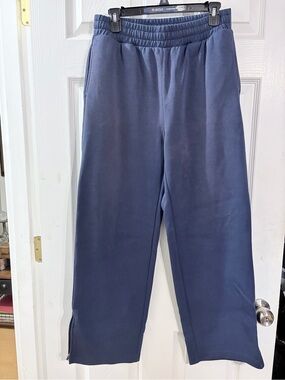 Mode of One Men’s Blue Track Pants S Regular Fit Drawstring Zipper Hem